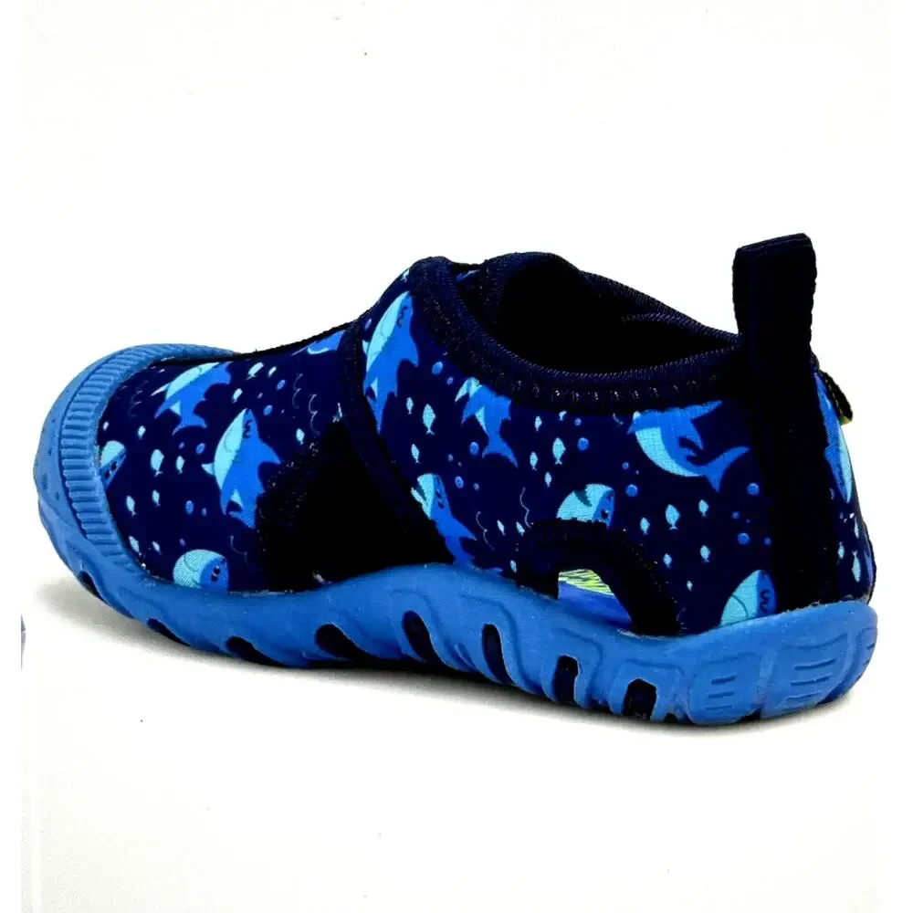 Western Chief Kids' Shark & Friends Beachgoer Sandal Blue 3